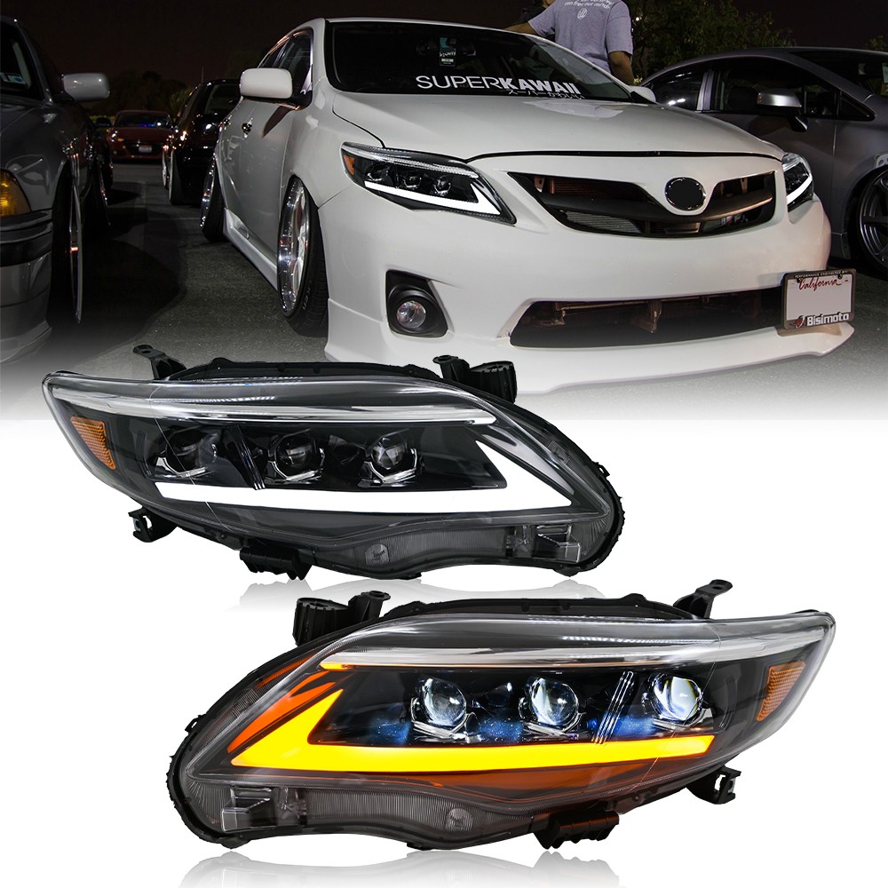 USED LED Headlight For Toyota Corolla Sedan 2011 2012 2013 Head Lamp Sequential
