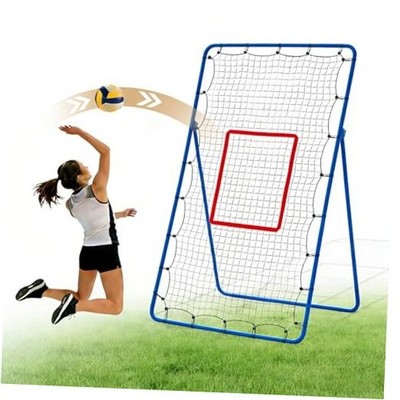  Volleyball Rebounder Net 7x4 ft, 5-Angle Adjustable Bounce Back Training Blue