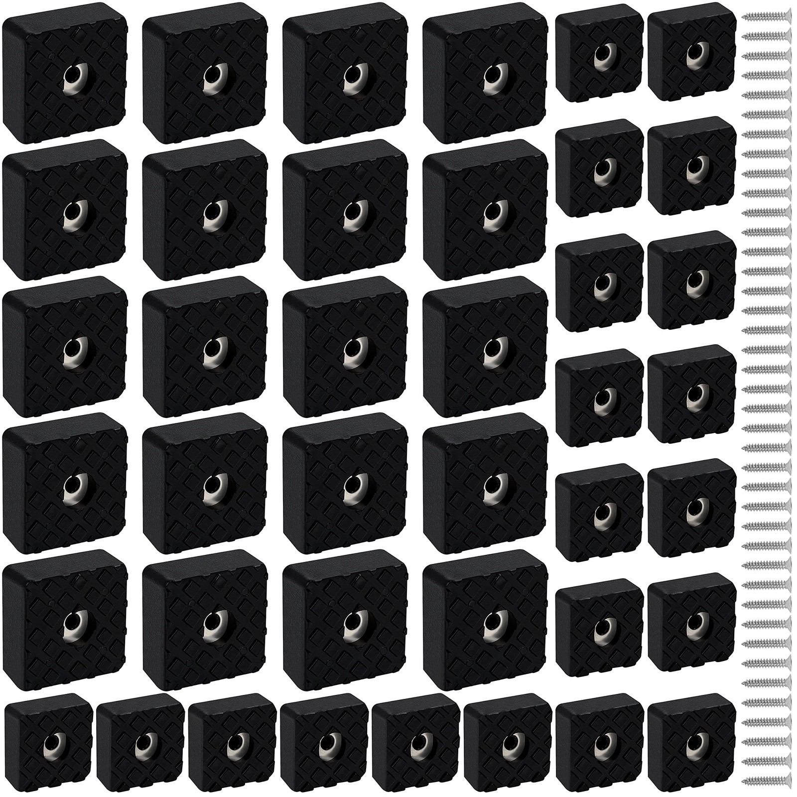 Защитные накладки Schwarze Mbel Eckig mit Schrauben в упаковке 40 штук - 22 мм и 30 мм - 2190₽