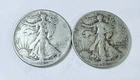 WALKING LIBERTY SILVER HALF DOLLAR 90% SILVER LOT OF 2 CIRCULATED COINS #10028