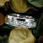 Lab-Created 2CT Round Cut Diamond Men's Wedding Band Ring 14K White Gold Plated