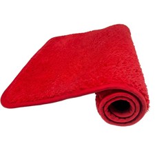 Red Bathroom Rugs Water Absorbent Chenille Bath Mat for Bathroom Machine Wash...