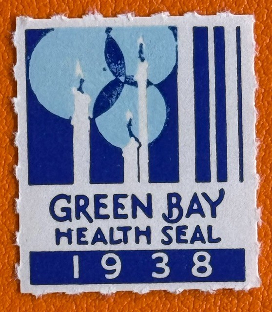 1938 Green Bay Wisconsin Christmas Seal Tuberculosis TB Cinderella Poster MNHFG
