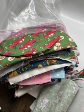 Estate Fabric Scrap Lot 1-2 Lbs Gallon Bag Quilting Sewing Craft Christmas Asst