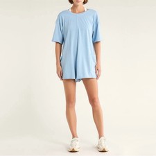 Free People Movement Hot Shot Tee Romper Steel Blue Womens Small NEW
