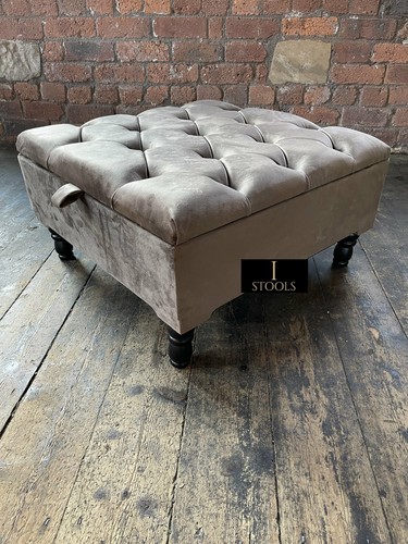 Handmade Square Footstool Ottoman with Storage Box - Ideal for Living Room - Picture 117 of 139