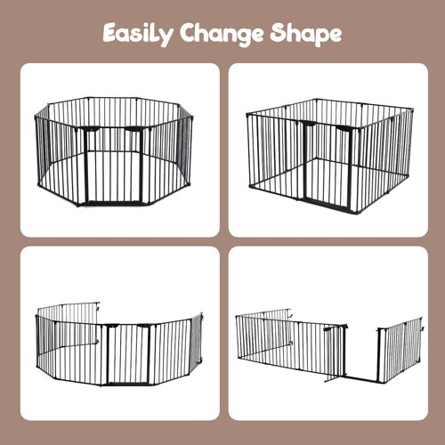 74"/118"/197" Fireplace Fence Safety Gate Hearth Gate BBQ Metal Fire Pet Gate - Picture 11 of 26