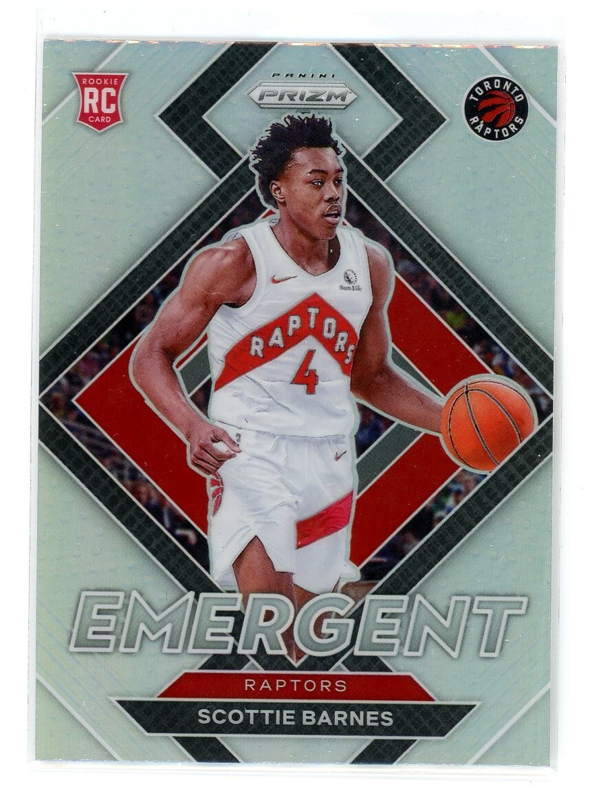 2021-22 Prizm Scottie Barnes SILVER PRIZM Emergent Rookie RC #13 Raptors