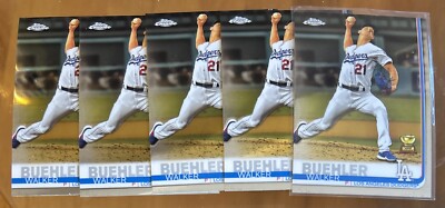 (5x Card Lot) - 2019 TOPPS CHROME #90 WALKER BUEHLER Topps Gold Cup Dodgers
