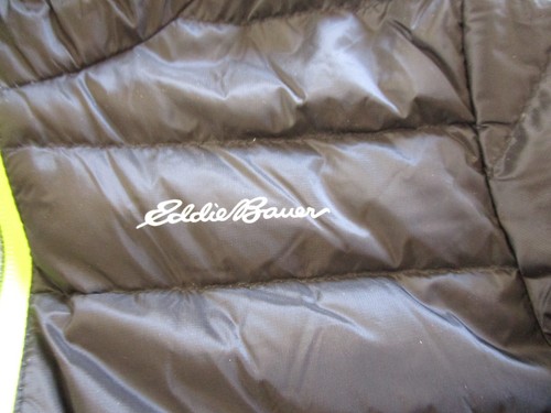 Eddie Bauer Boys Cirrus Lite Reversible Down Hooded Jacket Size 7/8 Black Grey - Picture 6 of 11