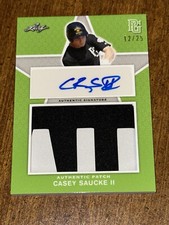 CASEY SAUCKE II 2020 LEAF PERFECT GAME PATCH AUTOGRAPH #12/25 Virginia WHITE SOX