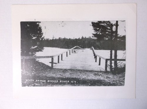 Antique 11" x 8 1/2" B & W Photo State Bridge ~ Beaver River N.Y.