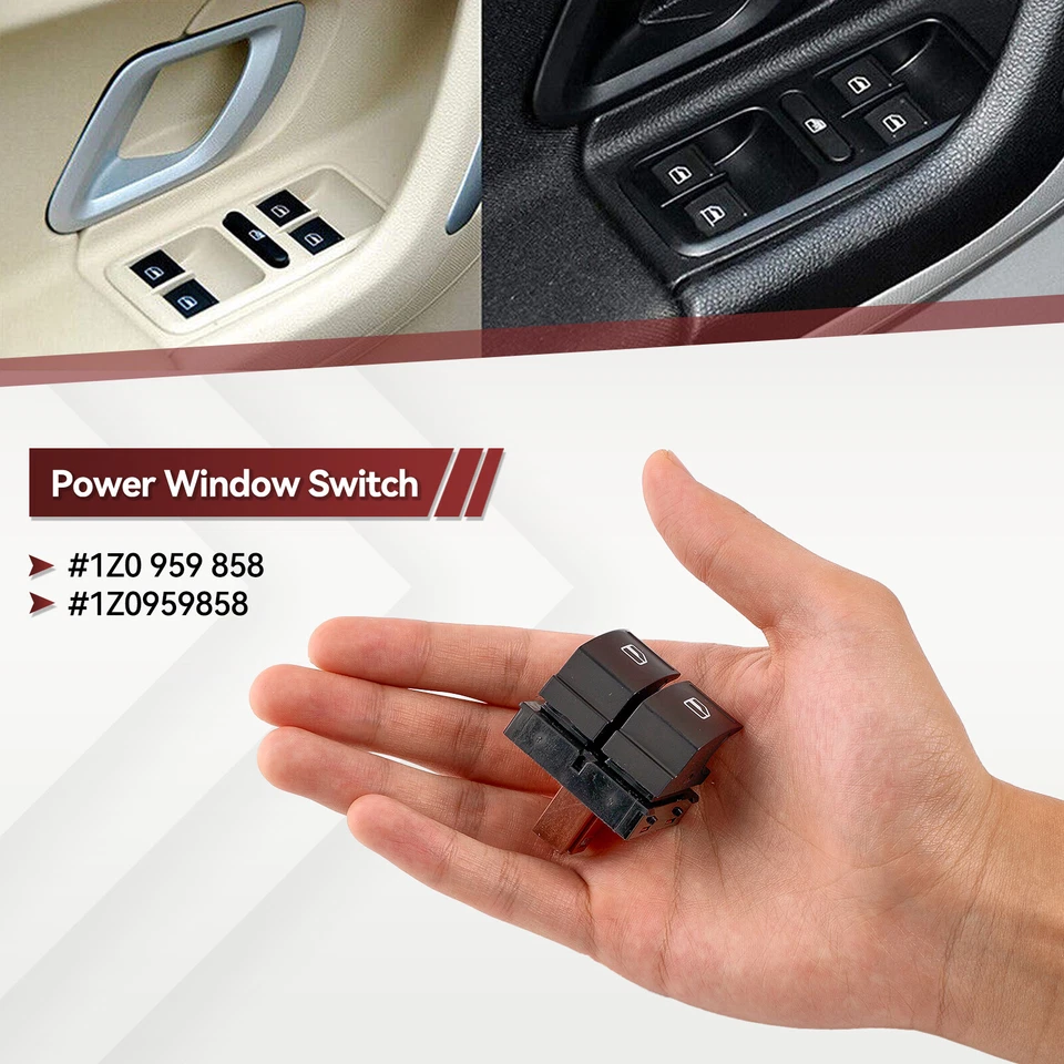 FOR SKODA FABIA 06-14 1Z0959858 DOUBLE ELECTRIC POWER WINDOW DOOR SWITCH BUTTON - Image 3 of 4