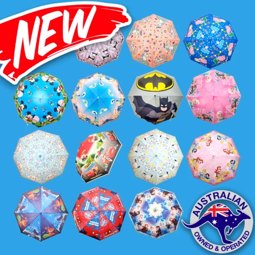 Kids Children Umbrella Frozen Kuromi Cinnamoroll Batman Stitch Princess AU