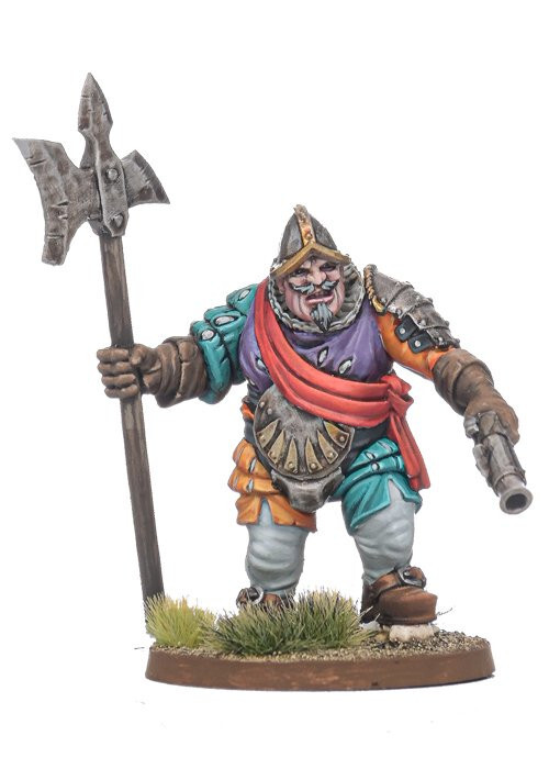Миниатюры Щитового волка, капитан наемников-людоедов из Таллиареума, 28-миллиметровые Королевства людоедов