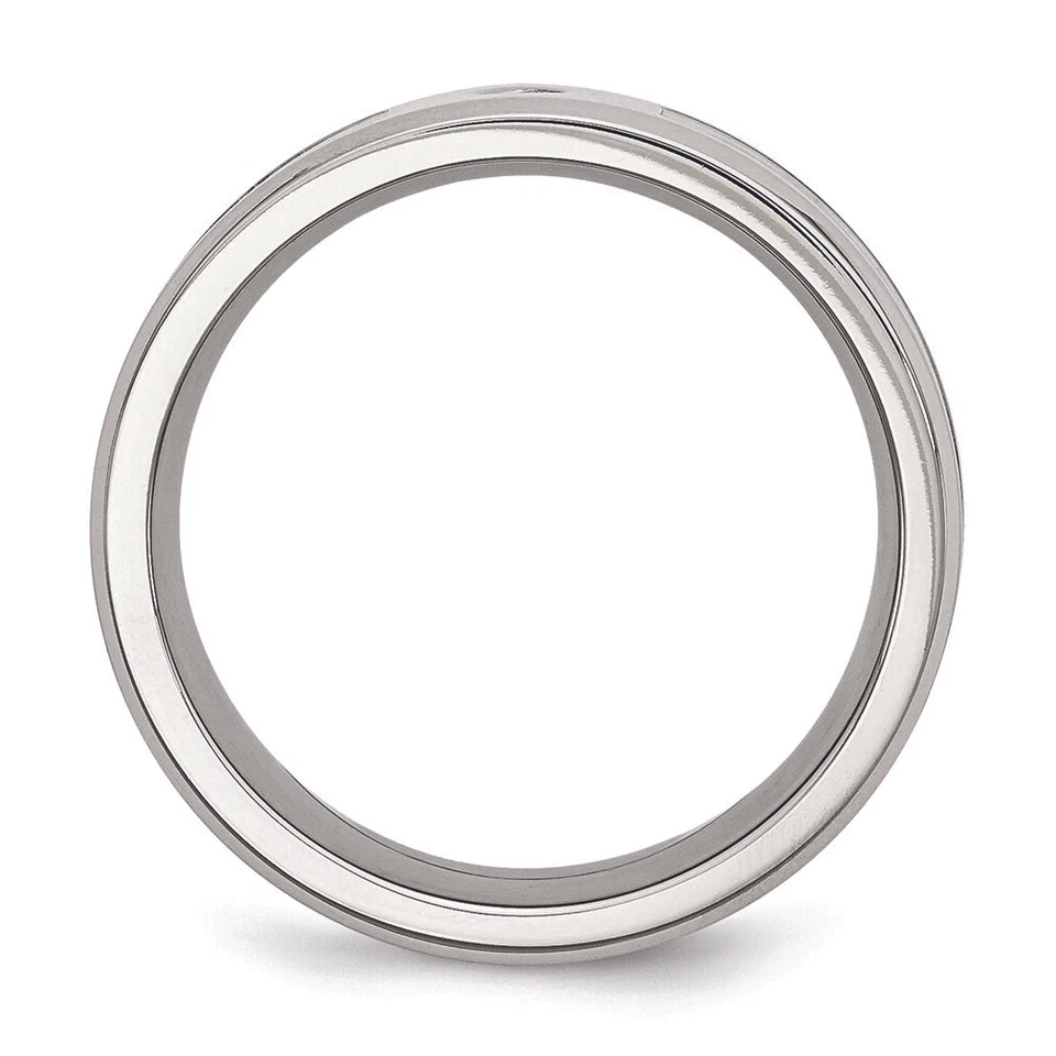 Cincel Acero Inoxidable Pulido con Circonita Estampada Marrón Camuflaje Bajo Banda de Goma Anillo Foto 2 de 4