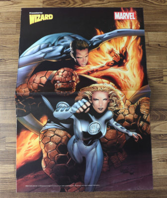 マーベルポスター 2005 Wizard Marvel Flip Poster New Avengers Fantastic Four 16''x10