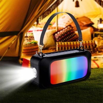 Solar Powered Portable Bluetooth Speaker Versatile With Seat Flashlight