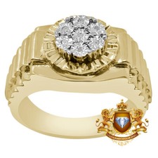 Mens Real Genuine Diamond Wedding Engagement Ring Band 10K Yellow Gold Finish