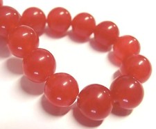 Jade  Kugeln Perlen rund rot hellrot 8mm 1 Strang Edelstein basteln Schmuck DIY