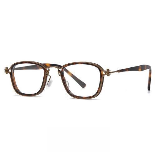 Monturas de gafas de moda retro hechas a mano de acetato metal cuadrado ovalado anteojos - Imagen 25 de 30