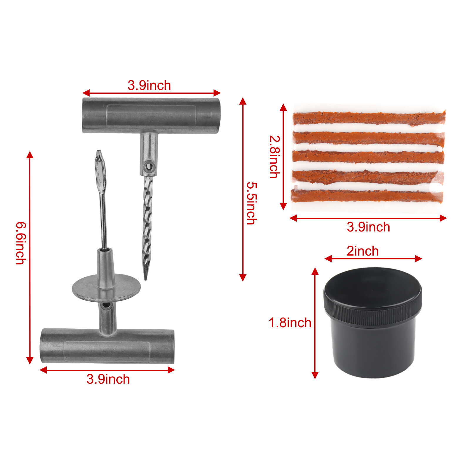 57PCS Car Tire Repair Tool Kit Heavy Duty Flat Tire Repair Kits Plug