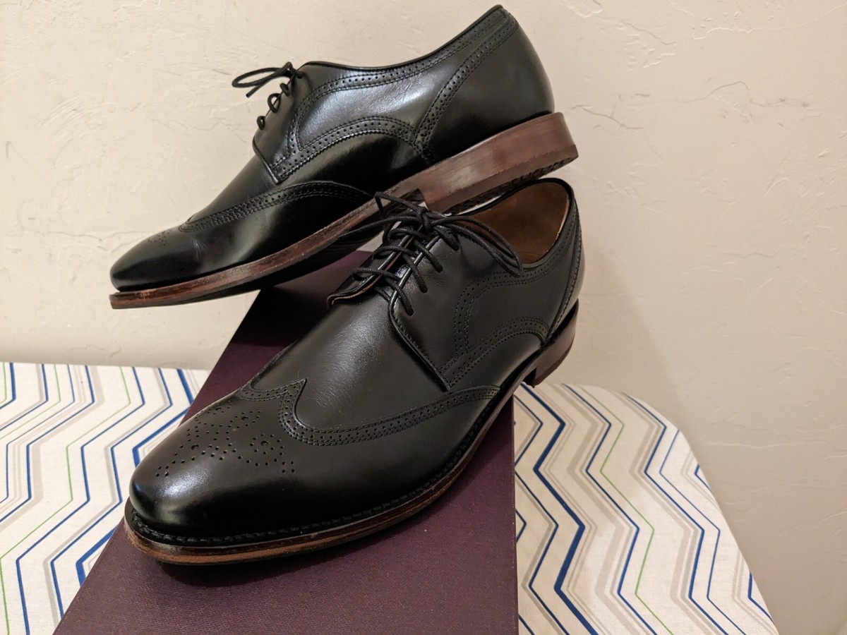 Johnston & Murphy Black Leather Wingtip Derby Shoes, Trampoline Comfort Men main image 2