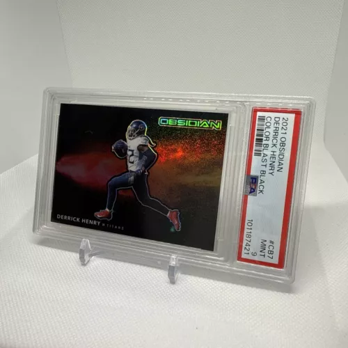 2021 Panini Obsidian Color Blast Black Derrick Henry PSA 9 SSP Case hit !! 🔥🔥