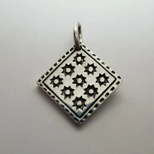 Eight Point Star QUILT CHARM for Bracelet PENDANT Quilt Jewelry STERLING Silver