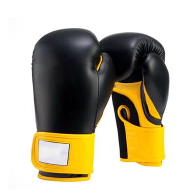 Guantoni boxe in pelle da sparring nero - Stock Fitness