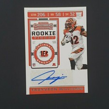 2019 Panini Contenders Trayveon Williams Rookie Ticket Auto RC #160 Bengals
