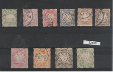 BAVARIA BAYERN 1881 EMBOSSED SEED 10 VAL USED MF53159