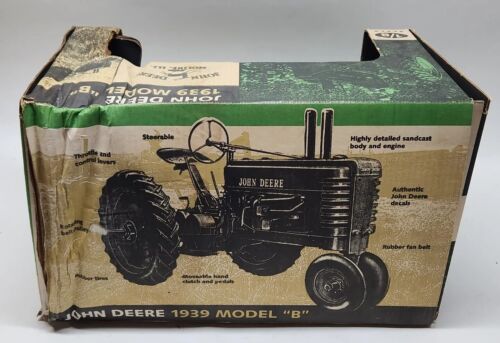 1939 John Deere Model B Narrow Front Tractor By Scale Models / Ertl 1/8 Scale - Picture 17 of 22