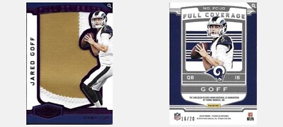2018 Panini Plates Patches Jared Goff Rams Full Coverage Jumbo Patch - 16/20