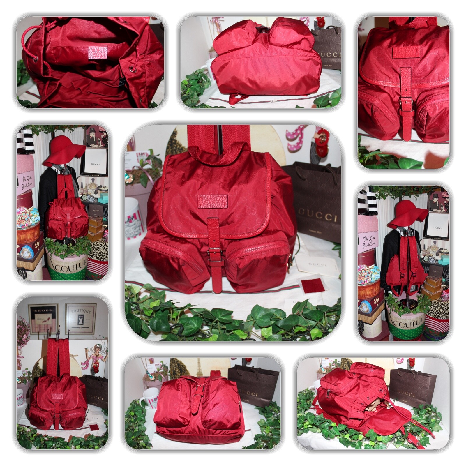 CHIC-GUCCI RUCKSACK GUCCISSIMA RED SIGNATURE GG MONOGRAM BACKPACK! image 10