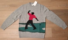 Nike Golf Tiger Woods Fist Pump DA 4151-063 Crew Neck Knit Wool Sweater Medium M