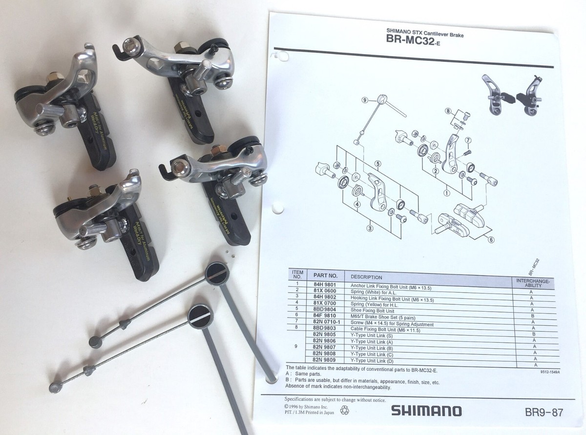 Shimano STX Cantilever Brake Set F+R NOS NIP BR-MC32 Satin Japan
