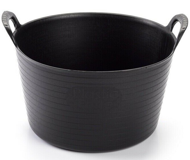 PlasticForte Eco Flexible Garden Builders Storage Tub Trug Bucket 15L - Black