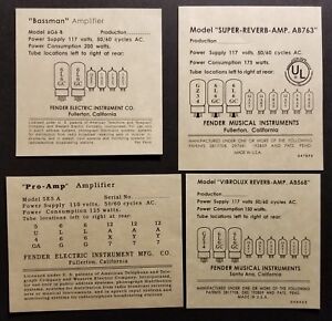 Fender Bassman Tube Chart