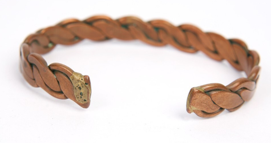 Vintage Handmade Solid Copper Braided Twisted Cuf… - image 4