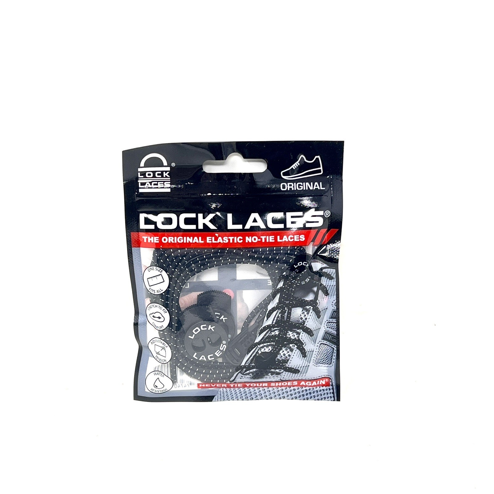 Lock Laces Original Elastic No-Tie Laces New Comfort One Size Water Resistant