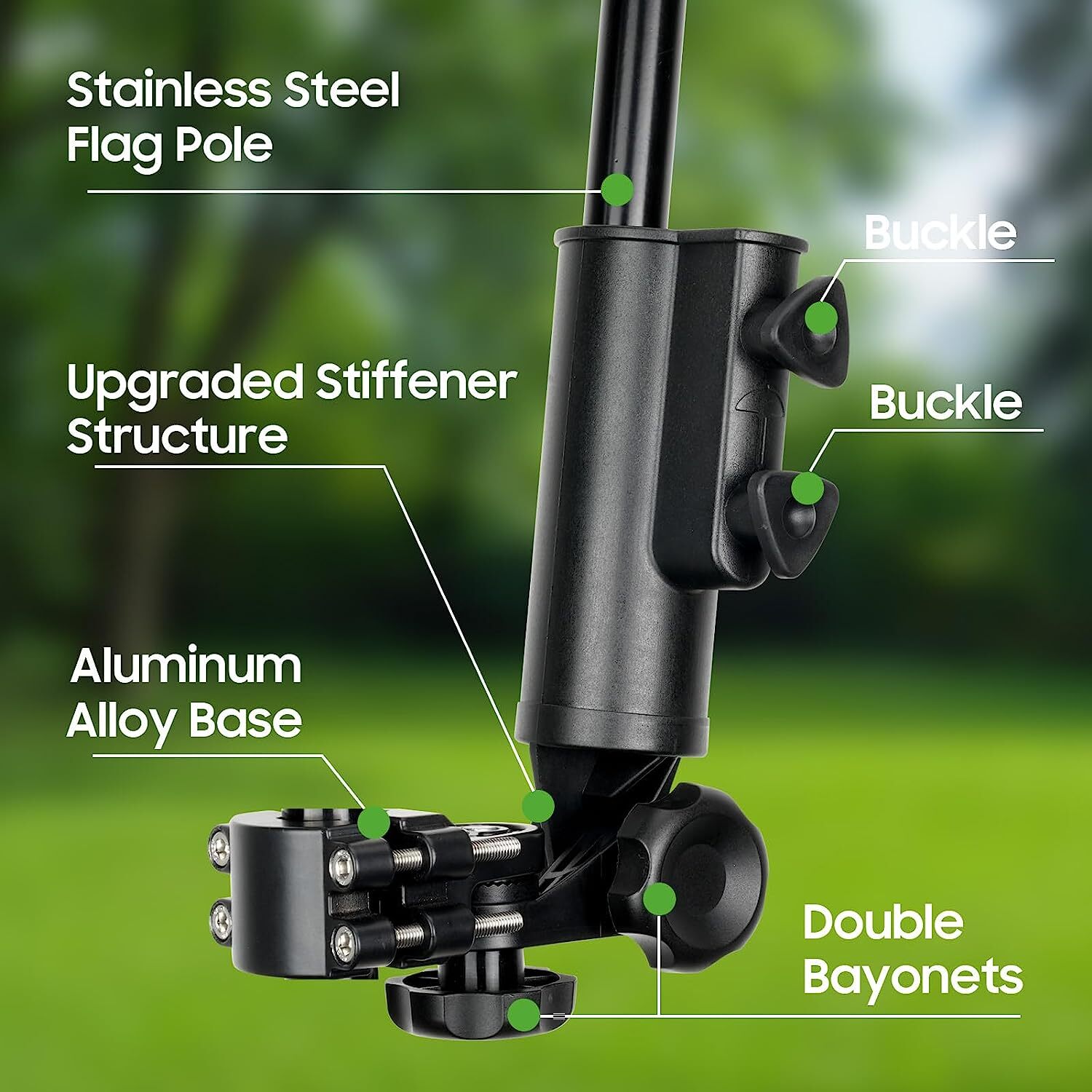 Golf Cart Flag Holder,Flag Pole Kit W/USA Flag for Yamaha Club Car EZGO