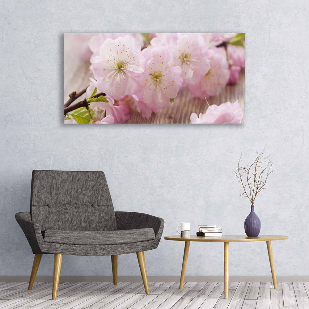 Tableau sur verre acrylique Fleurs décoration murale moderne 120x60 cm