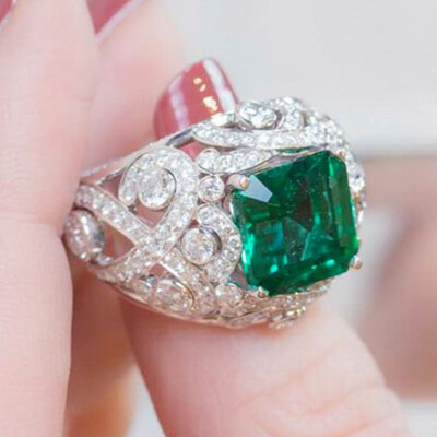 Fluorita Azul Anillo De Plata 925 Con Circonitas Para Mujer - Aro Con Piedras, Tallas 6 A 10, Regalo De Joyería Anillo Plata 925 Cubic Zirconia