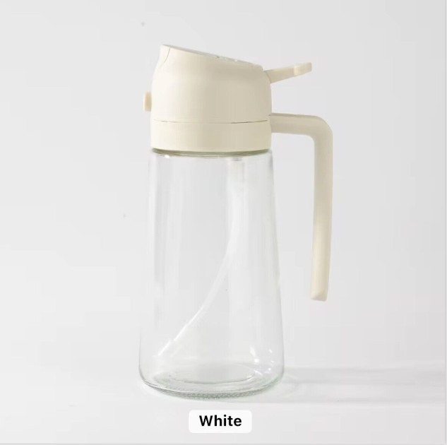 16oz Olive Oil Dispenser Bottle 2in1 Sprayer & Pourer Glass for Kitchen Cook/US