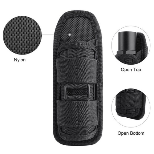 Tactical Hunting 360 Degrees Rotatable Molle Flashlight Pouch Holster Torch Case - Bild 8 von 12