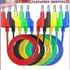 5PCS Stackable Banana to Banana Plug Test Lead Soft Cable for Multimeter