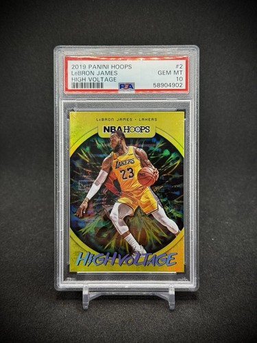 LeBron James 2019 Panini Hoops High Voltage Holo SP PSA 10 LA Lakers