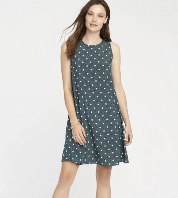 Old navy green & white polka dot print sleeveless shift