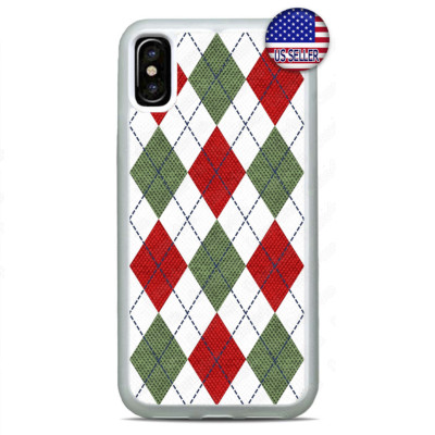 Christmas Sweater Red Green Plaid Case for iPhone 17 16 15 14 13 12 Pro Max Plus
